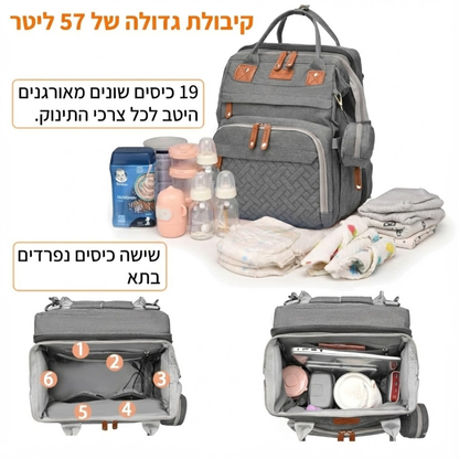 תיק עם מעמד החתלה מובנה